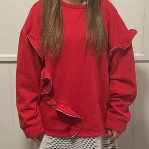 Beautiful Zara red sweater with zipper detail